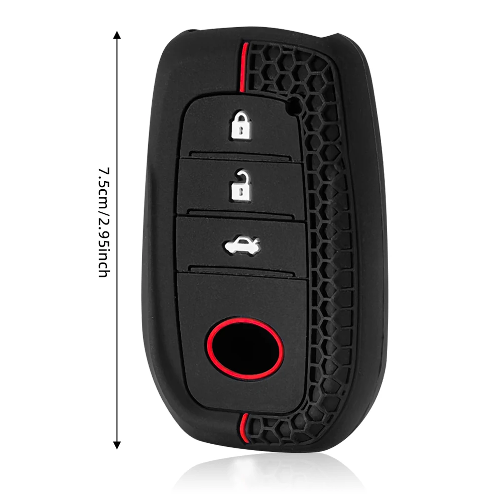 Keychain For Toyota Corolla Hatchback Cross Yaris Cross Prius Hilux Land Cruiser LC200 LC250 LC300 Silicone Car Key Case Cover - view 5