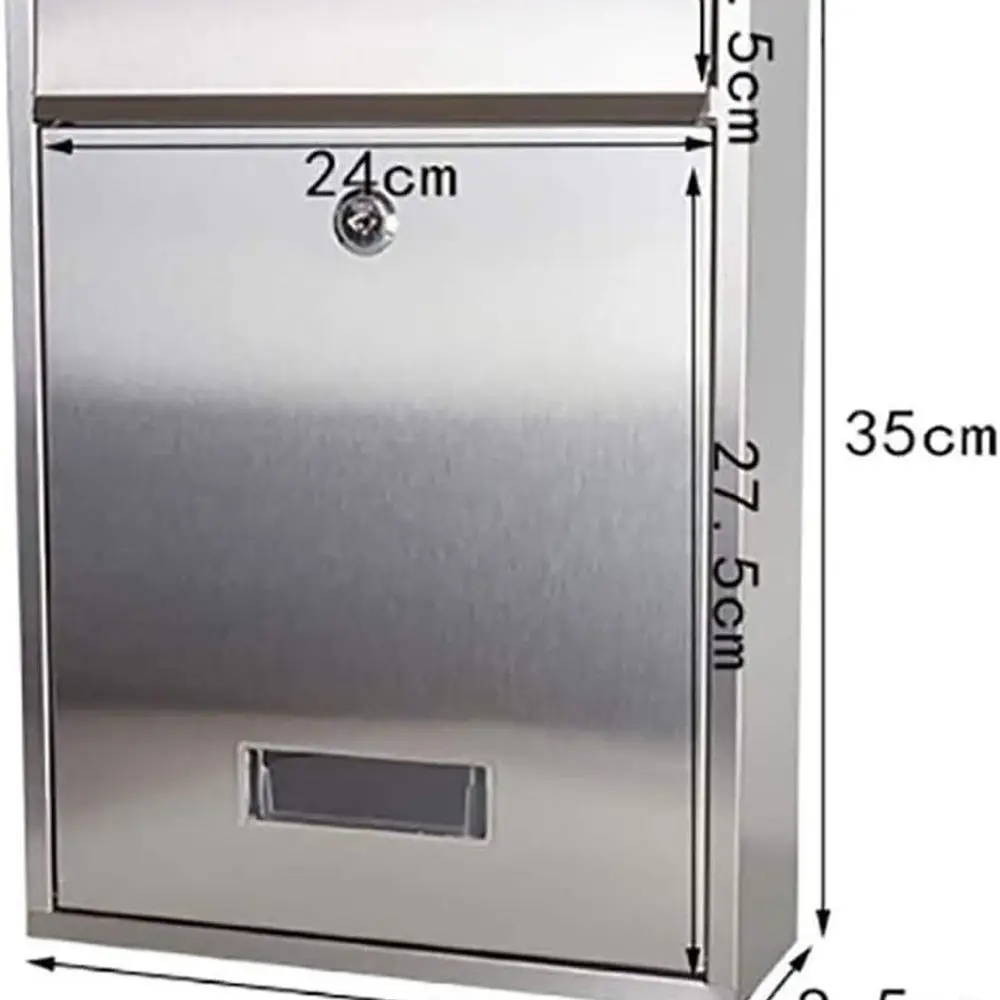 صندوق بريد عمودي بقفل مفتاح من الفولاذ المقاوم للصدأ مع غطاء معدني مقاوم للصدأ لقطرات الحروف الآمنة #3