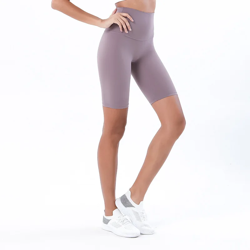 Ladies Sports High Waist Yoga Shorts High Waist Compression Workout Running Five-point Shorts Fitness Tummy Control Leggings