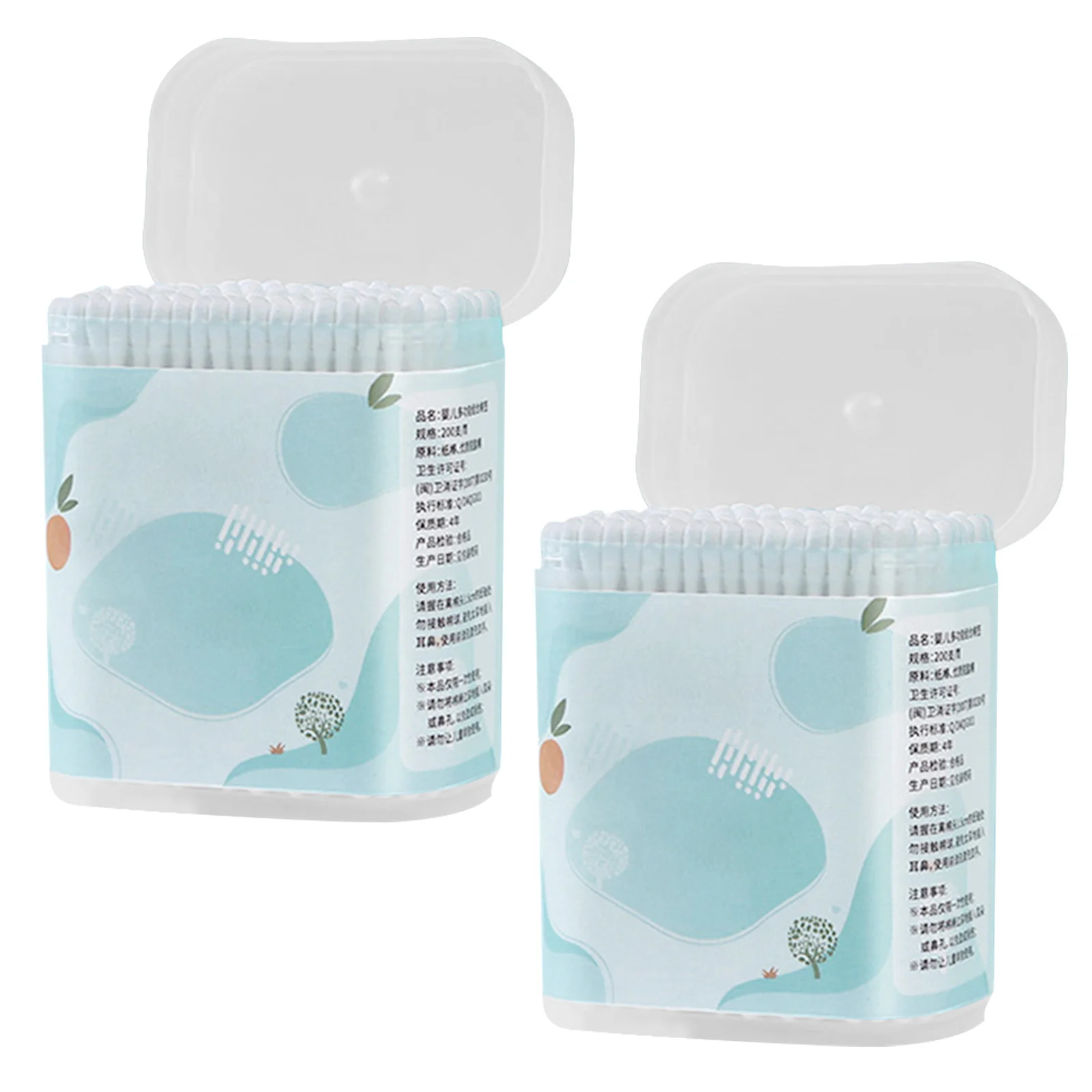 400pcs 2 Boxes Baby Cotton Swabs Shape For Ear Cleaning Double Tipped Disposable Skin Friendly Cotton Swab