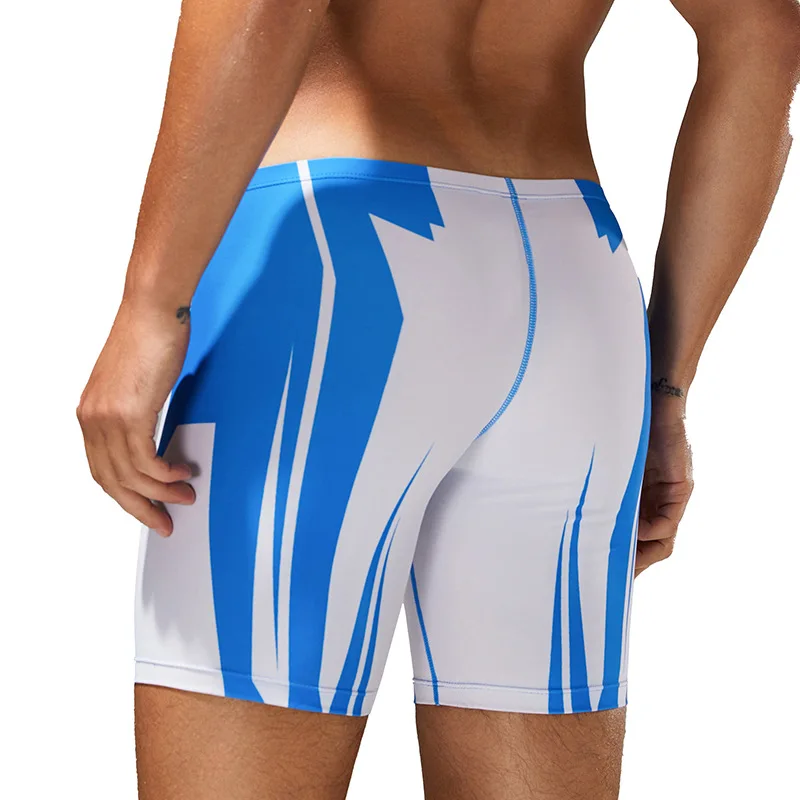 2025 New SEOBEAN Men's Low Rise Color Block Swimming Shorts Summer Swimsuit Tights Shorts Beach Swimwear Swimming Trunks
