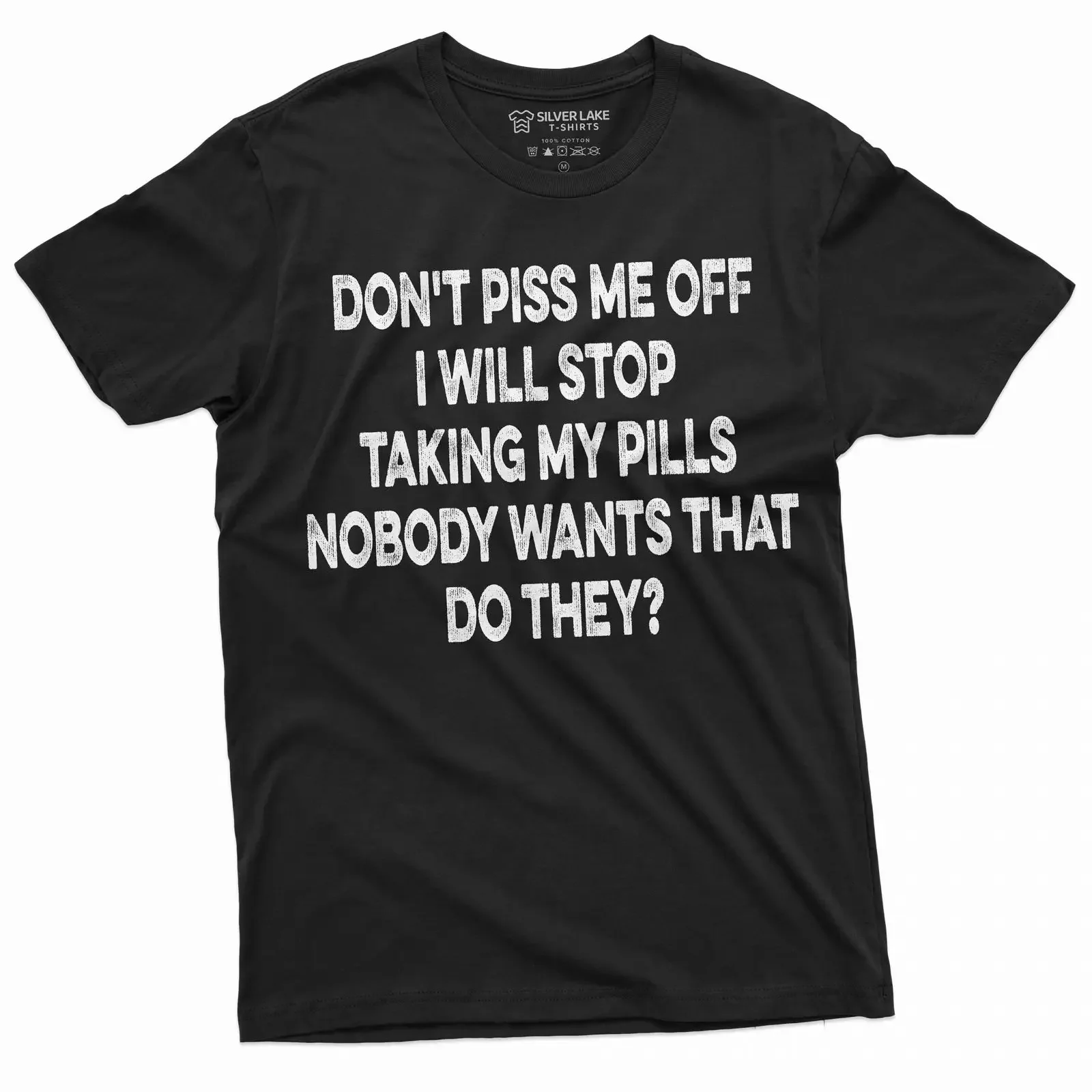 Funny Don't Piss Me Off Sarcastic Men's T Shirt Humorous Quote Saying Novelty Birthday For Friend vintage Washed Stylish Casual