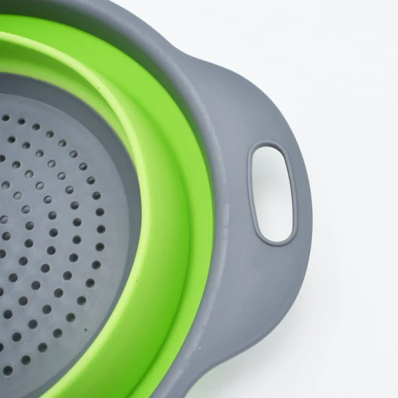 طوي مصفاة الفاكهة الخضار سلة غسيل مصفاة طبق تجفيف مصفاة السيليكون للطي تجفيف أدوات المطبخ #3