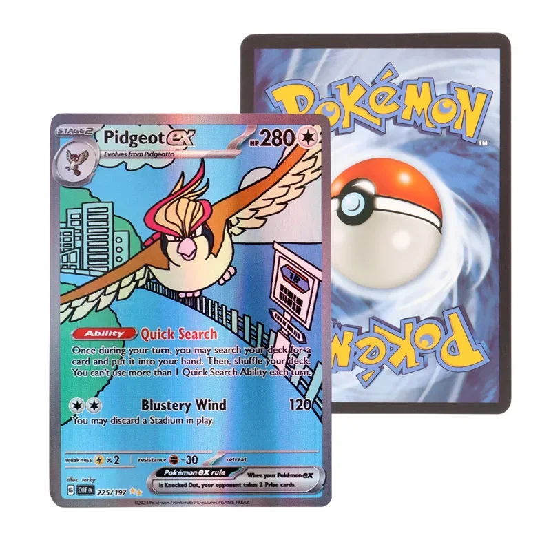 60-100Pcs English Version Pokémon card Scarlet & Violet Obsidian Flames Titanium crystal Charizard Pokemon EX Cards