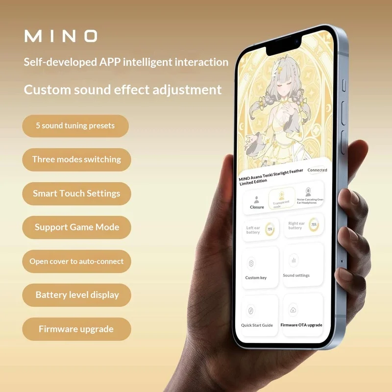سماعات أذن TANCHJIM MINO Asano Tanki TWS بلوتوث 5.3 داخل الأذن مع خاصية إلغاء الضوضاء النشطة وصوت HiFi ANC للرياضة