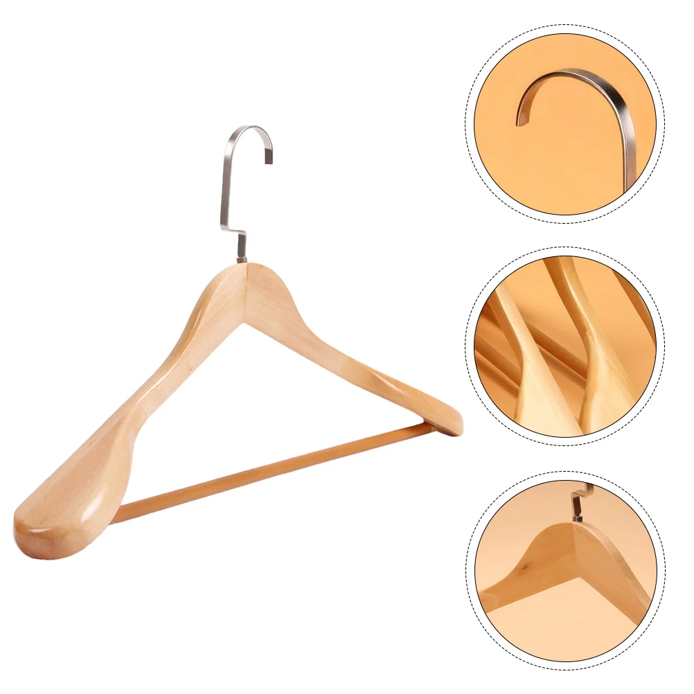 

Solid Wood Hanger Clothes Hanging Rack Suit Garment Traceless Coat Thicken Child Drying