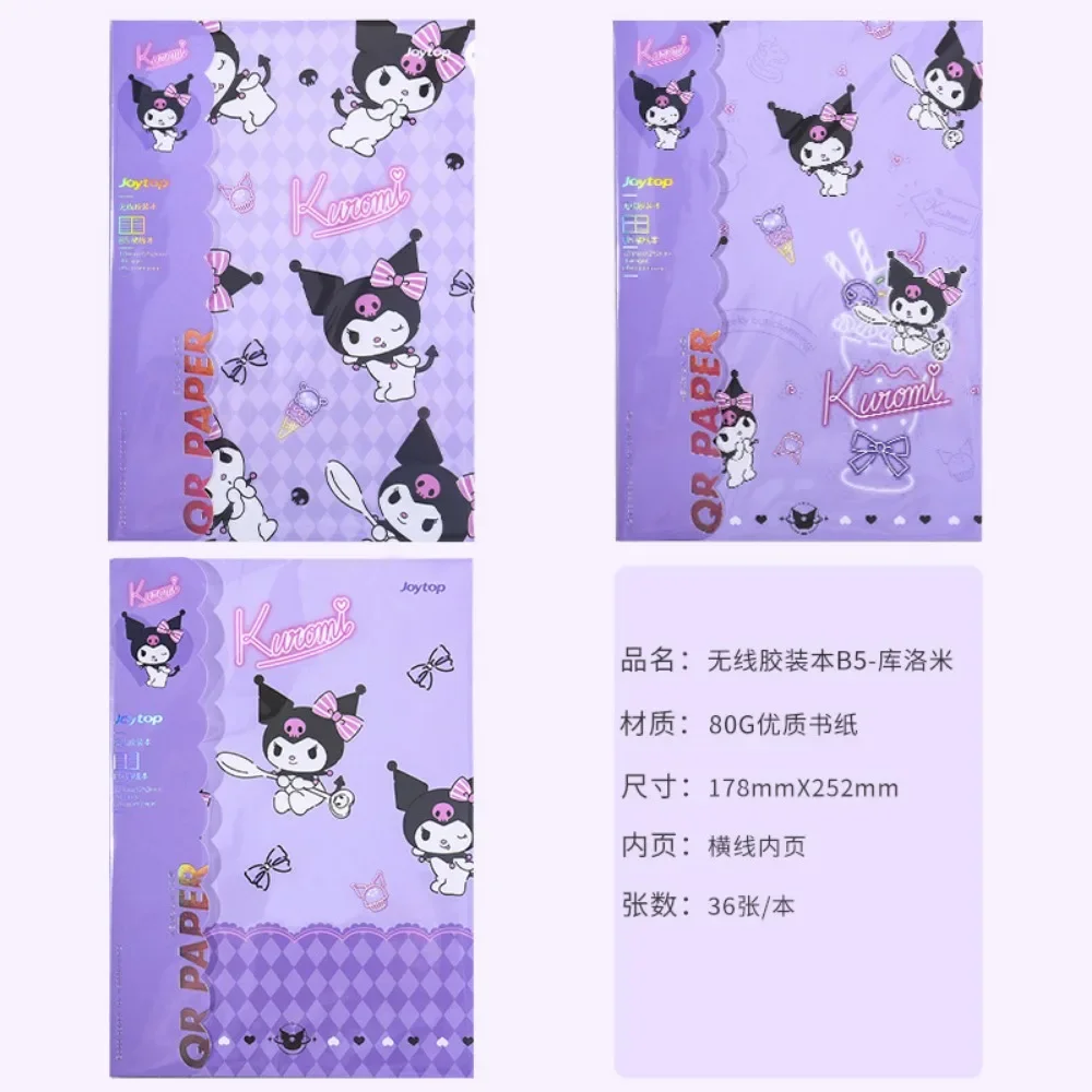 3pcs B5 Cinnamoroll Kuromi Notebook Cartoon My Melody Pupil Exercise Book Stationery Schoolgirl Kawaii Diary Girl Gift