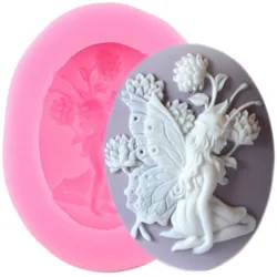 3D Diy Angel Fairy Cameo Silicone Mold Cake Decorating Tools Oval Frame Cupcake Topper Fondant Candy Chocolate Soap Resin Moulds