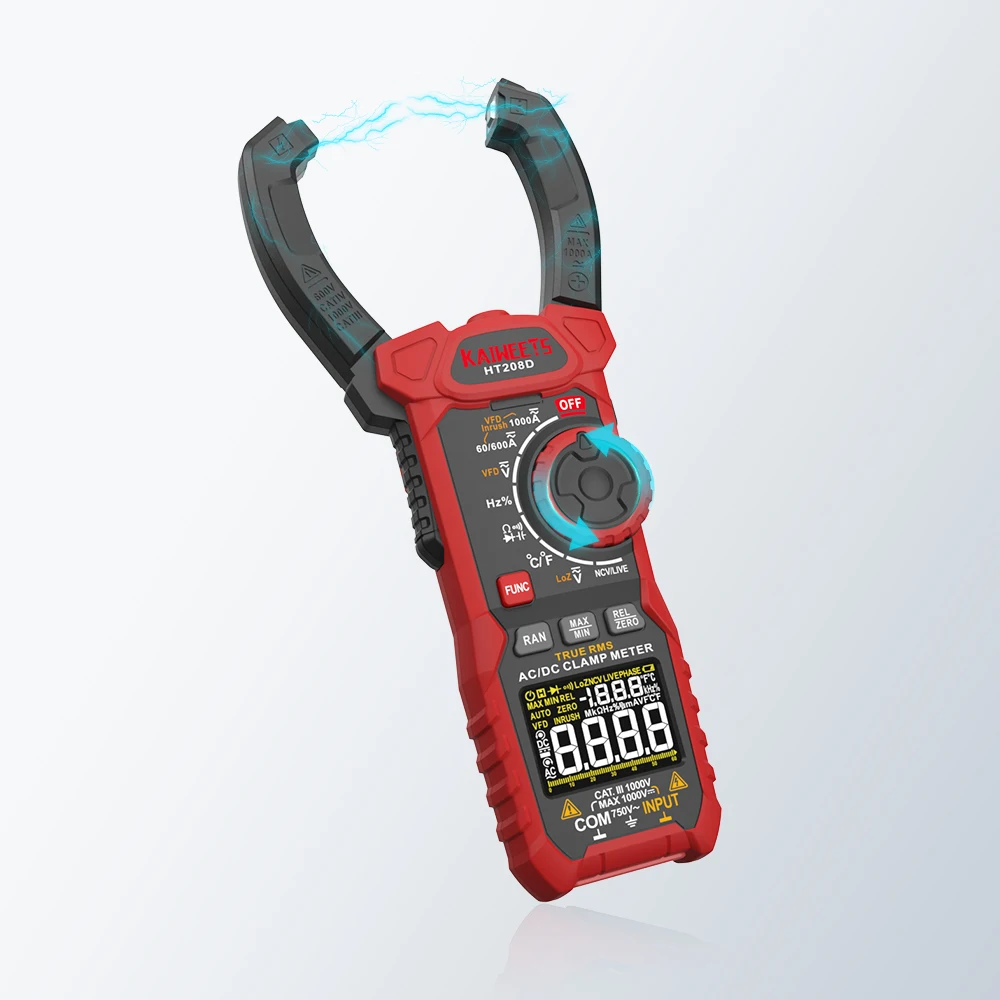 KAIWEETS HT208D AC/DC Leakage Current Tester Clamp Meter Car Tools Professional Multimeter Digital Meters
