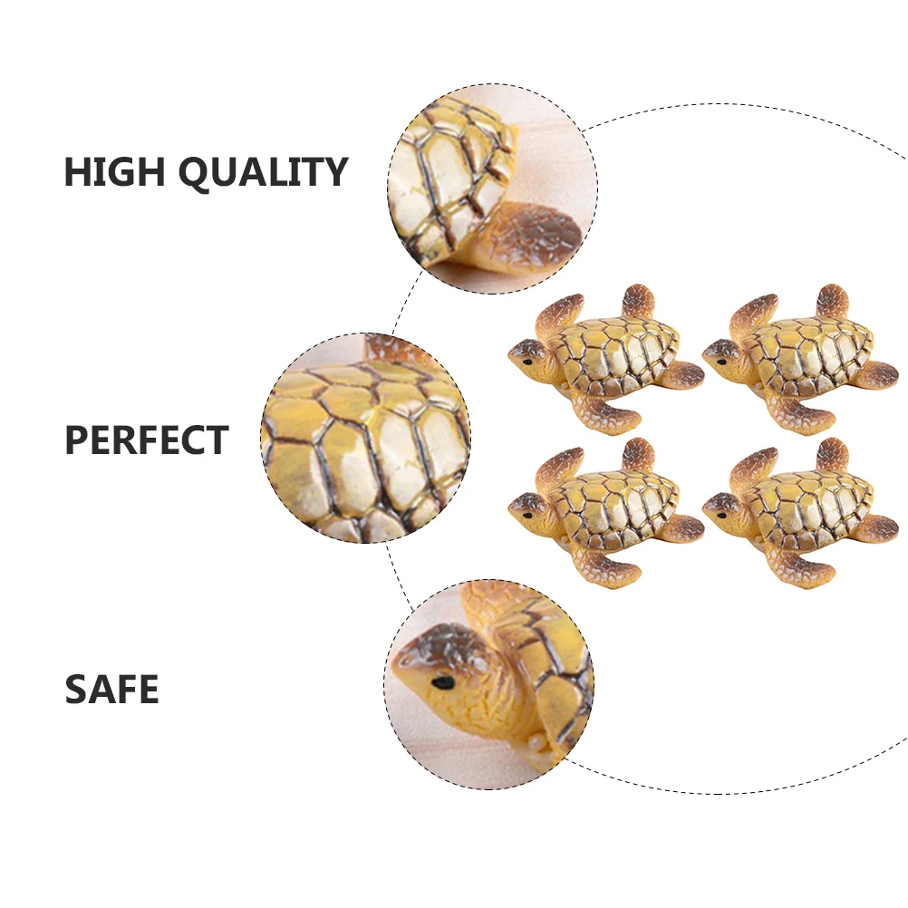 

4Pcs Decorative Turtle Fish Tank Accessory Creative Gift for Kids Safe Long Lasting Use Happy Childhood Parent Child