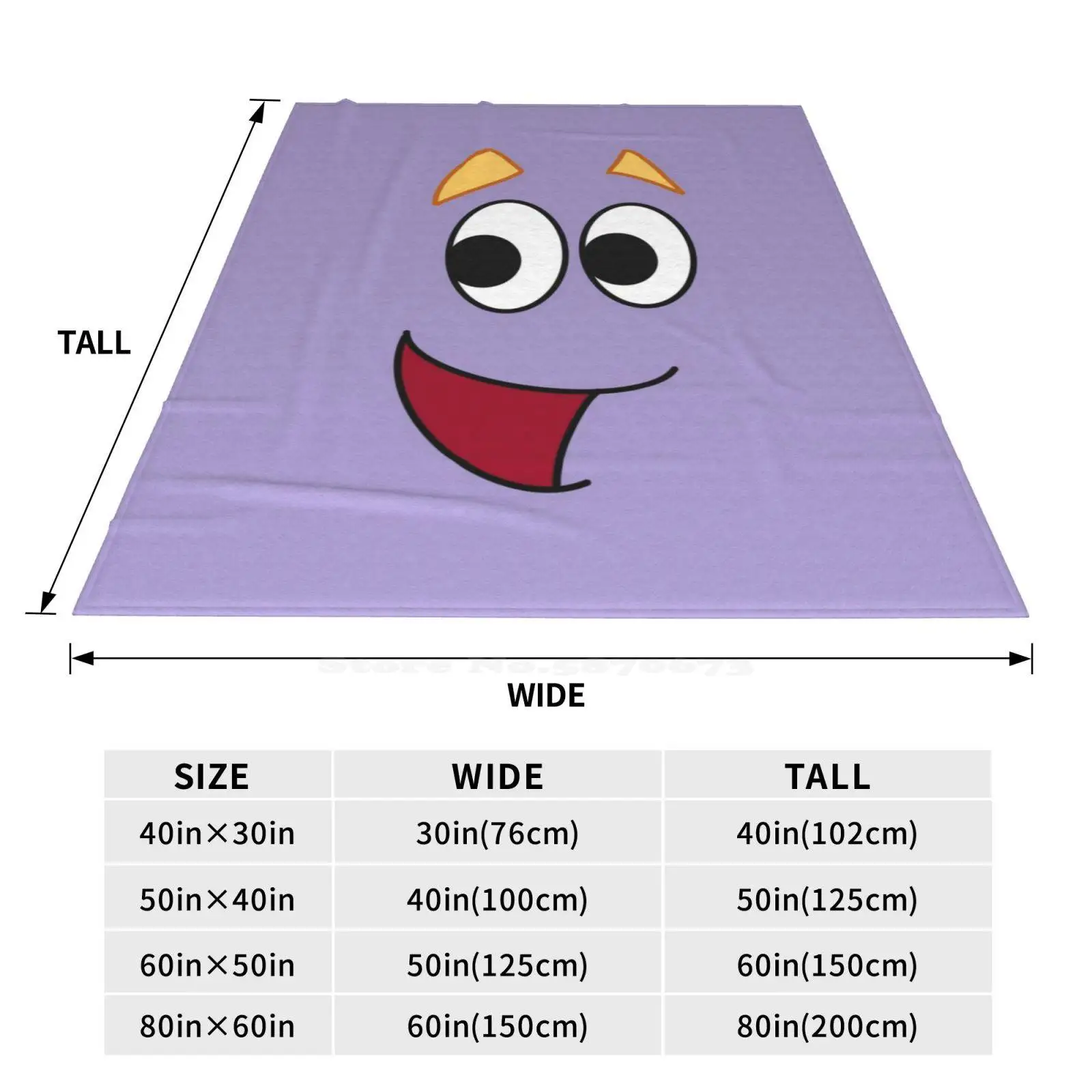 دورا حقيبة الظهر بطانية ناعمة دافئة وخفيفة رقيقة دورا والأحذية المستكشف لطيف وجه سعيد ابتسامة ابتسامة وجه متحمس كبير #4