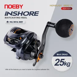 Noeby New Inshore Baitcasting Fishing Reel Full Metal Body 25kg Max Drag 6.31 Rear Ratio Big Game Saltwater Fishing Reels