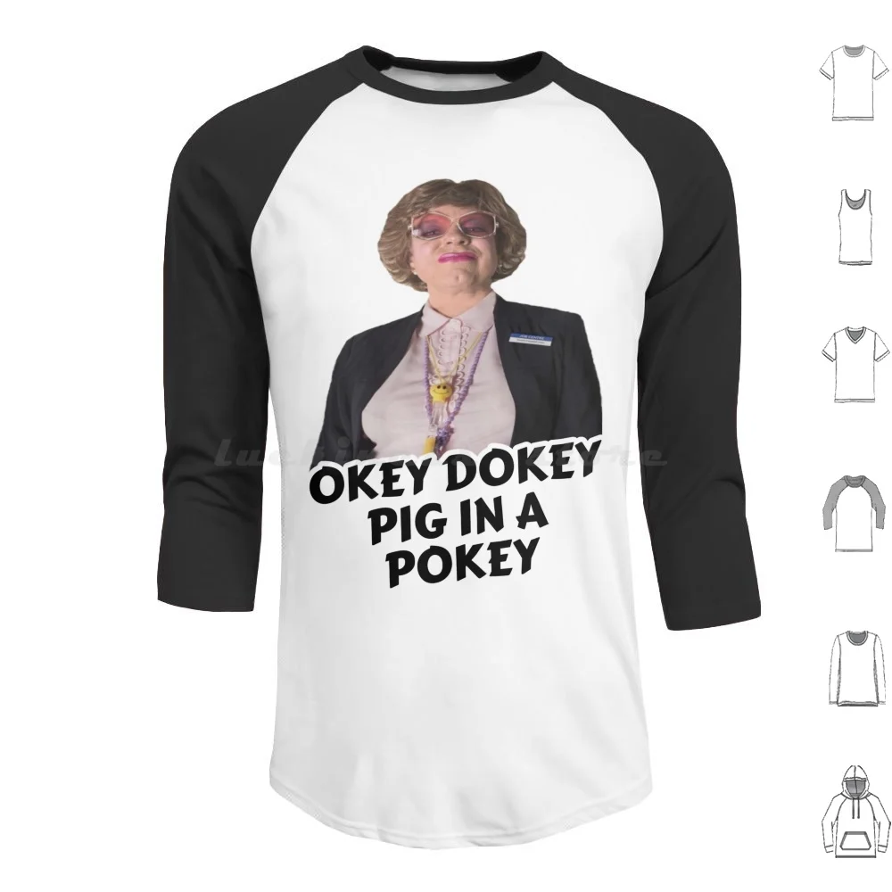 Camiseta e Moletom Okey Dokey Pig In A Pokey de Algodão Manga Longa Unissex Engraçada Ofensiva Picante para Academia e Treino The League Of