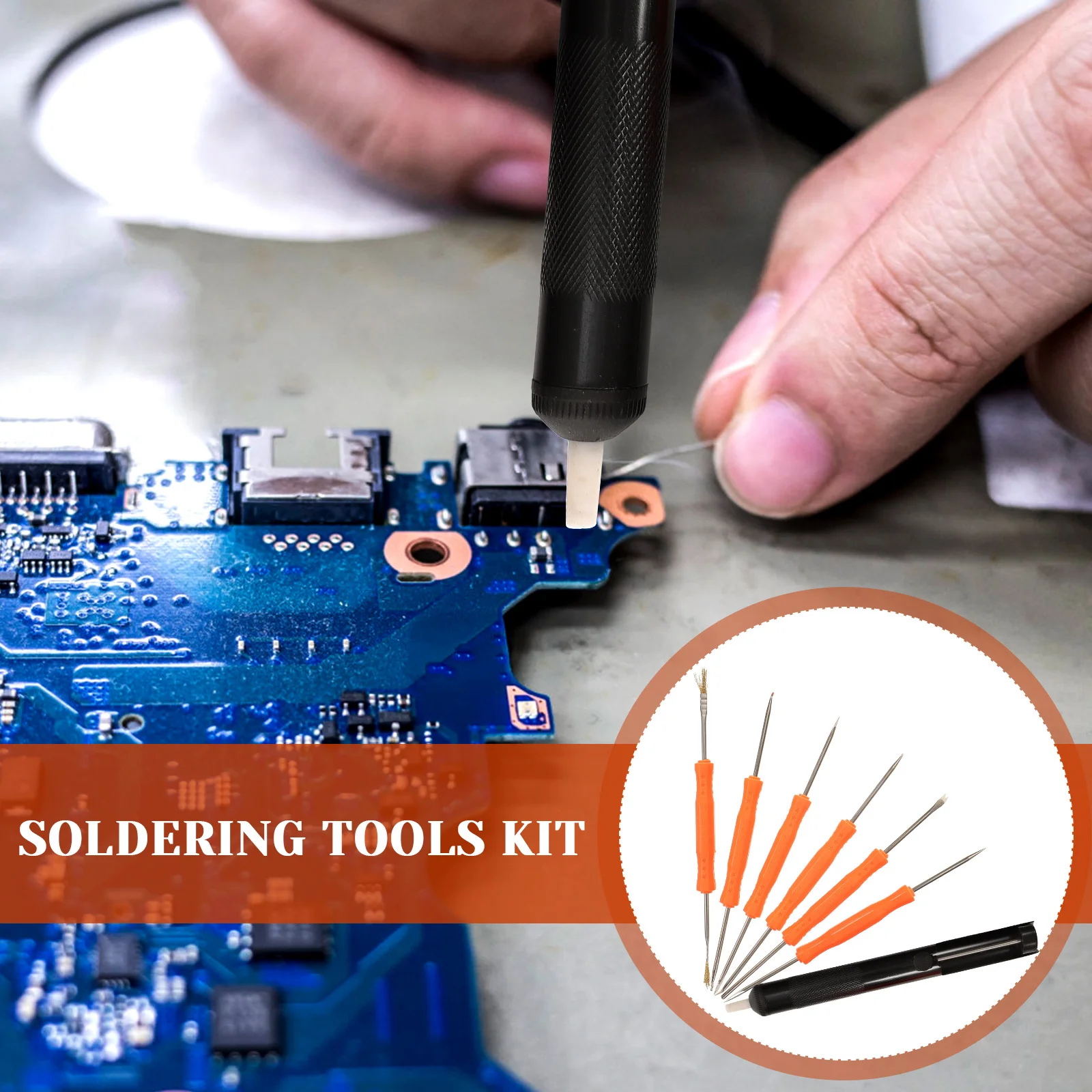 6 قطعة أداة مساعدة لحام على الوجهين مجموعة مساعدة لحام اليد اليمنى اليسرى تصميم ديسولديرينغ الفتيل لحام مصاصة الالكترونيات #6