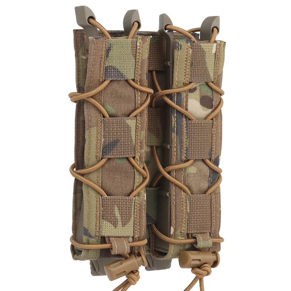 Tiger Type Long Double Mag Pouch Molle Magazine Carrier for Flashlight Pistol Extended Mag UMP9 UMP40 UMP45 MP5 MP9 MP10 MPX