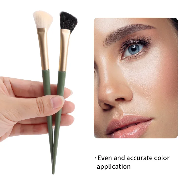 Half Fan-shaped Nose Shadow Brush Soft Portable Angled Nose Contour Smudge Brushes Professional Highlighter Blush Make Up Tools