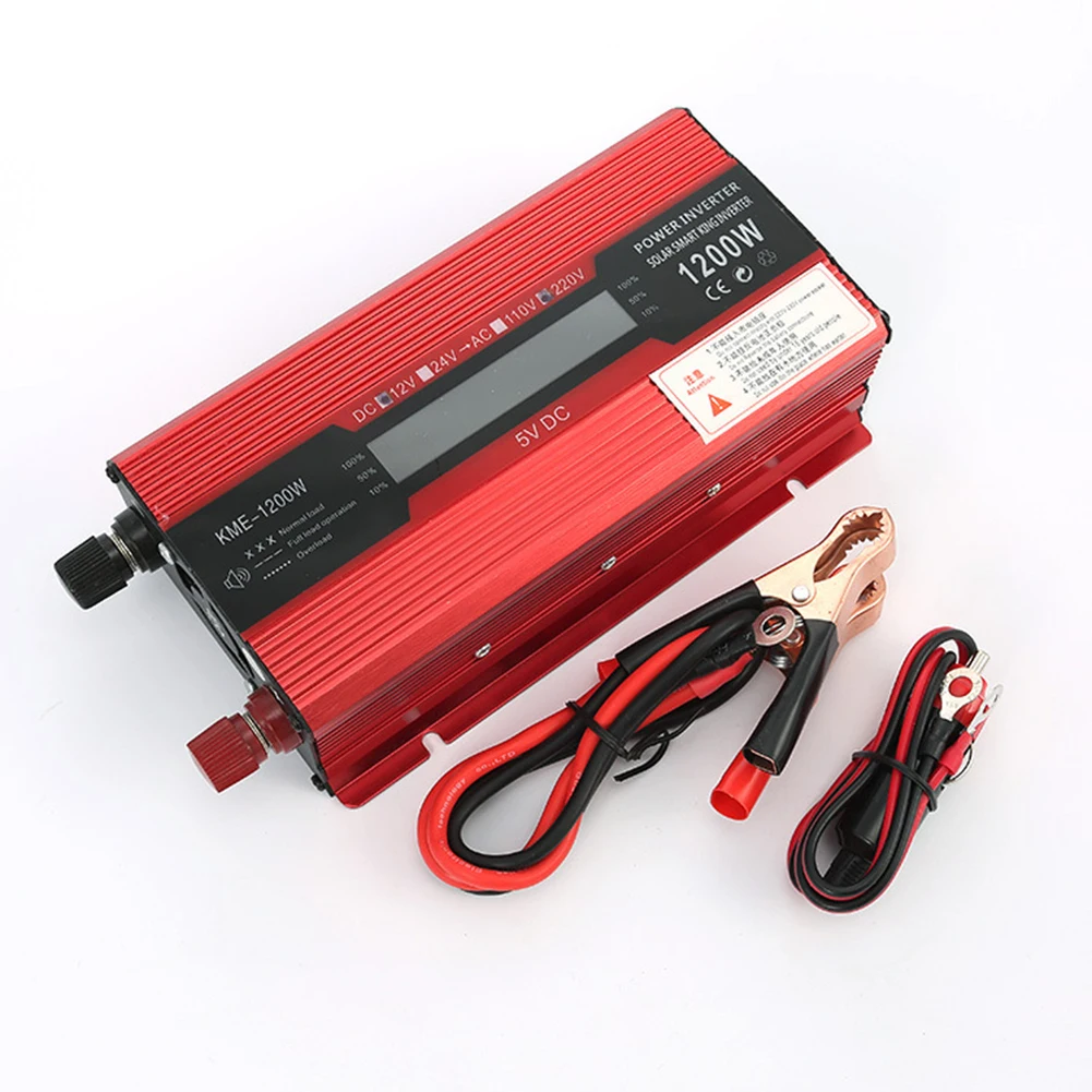 5000W Sine Wave Inverter High Power Car Inverter Solar Inverter 12V/24V-220V Car Accessories High Quality LCD Display