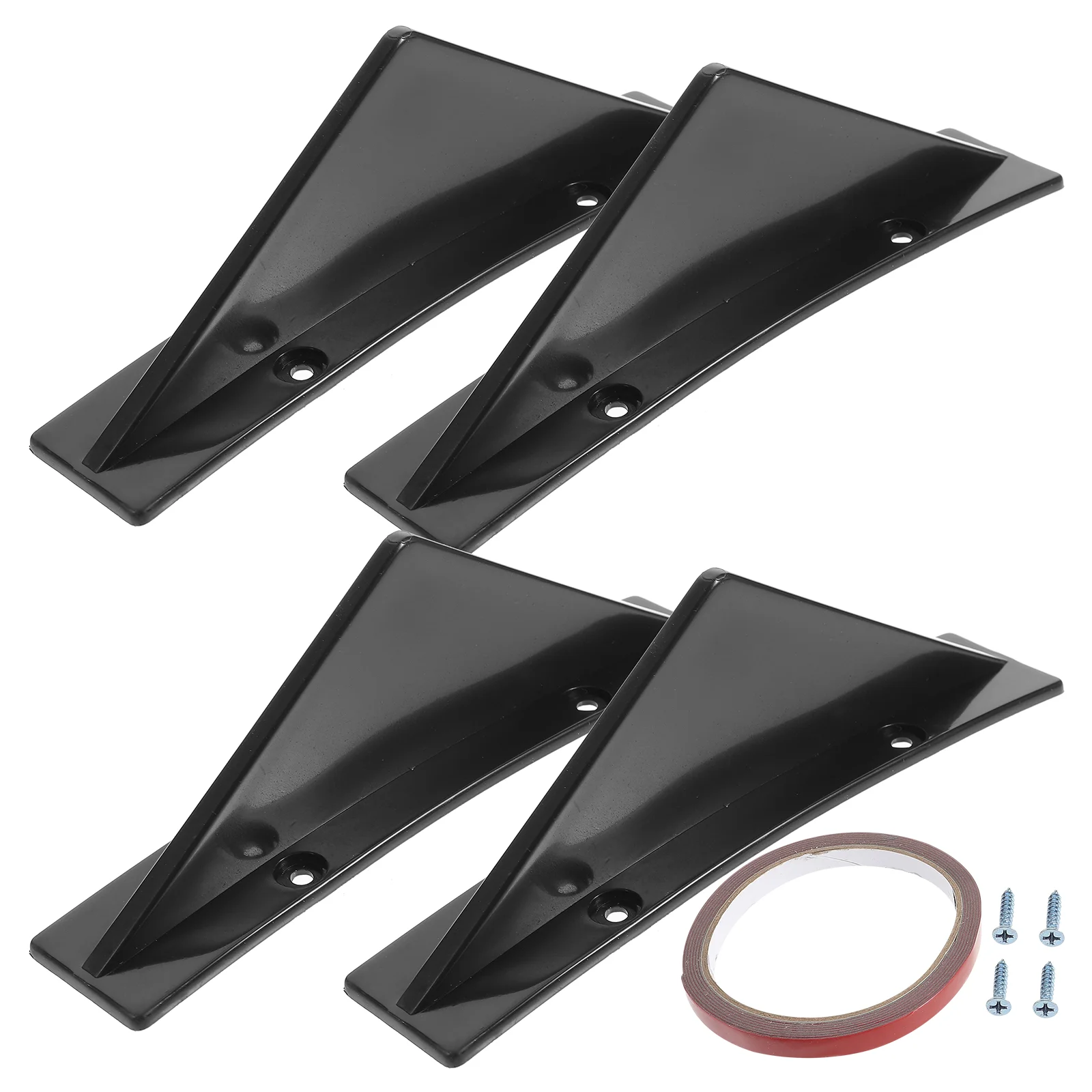 4 Pcs Spoiler Kit Trunk Lip Car Alerones Para Carro Universal Trailer Accessories Rear Body Triangle Truck