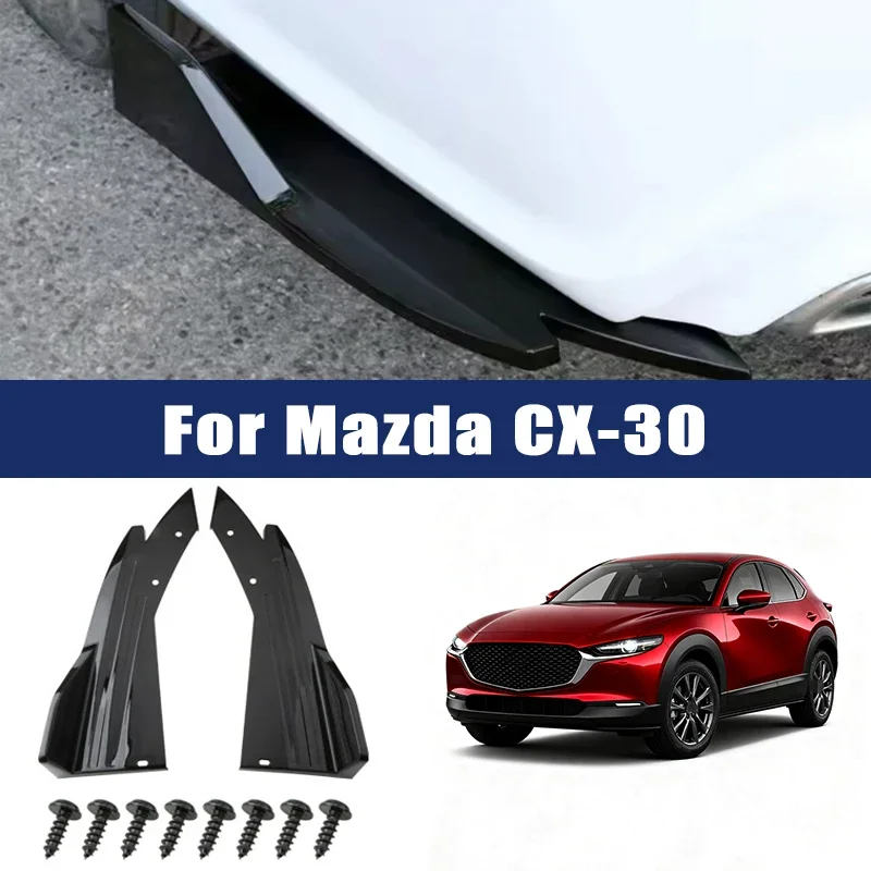 

2pcs Car Rear Bumper Spoiler Lip Carbon Fiber Wing Trim Anti-crash Diffuser Side Skirt Wrap Angle Splitter For Mazda CX-30