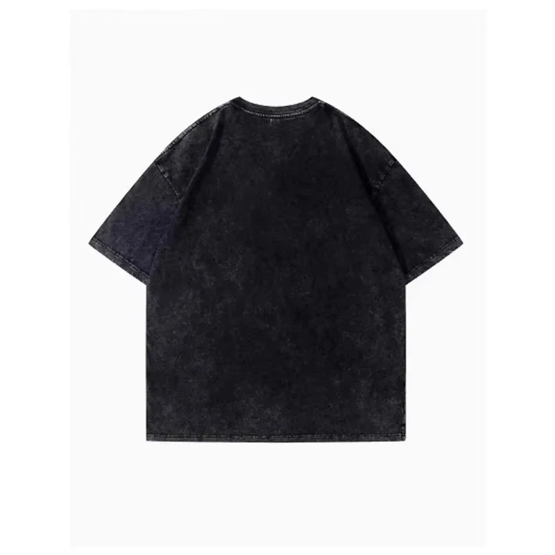 Gothic Retro Washed Cotton Unisex Loose T-shirt Street Short Sleeve, UPS/FEDEX Air, 3-5Day Delivery