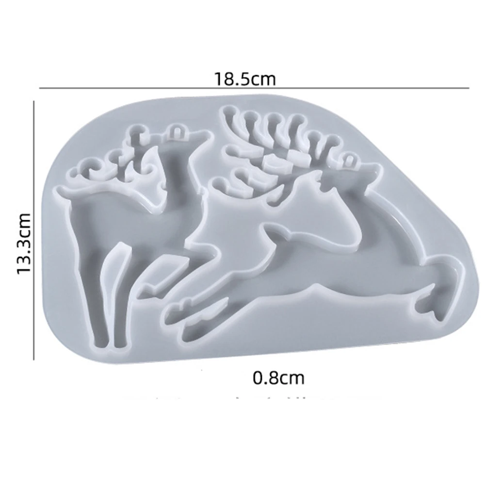 

3pcs Christmas Deer Silicone Mould Elk Shaped Resin Moulds for Resin Casting Christmas Decorations Crystal Epoxy Mold