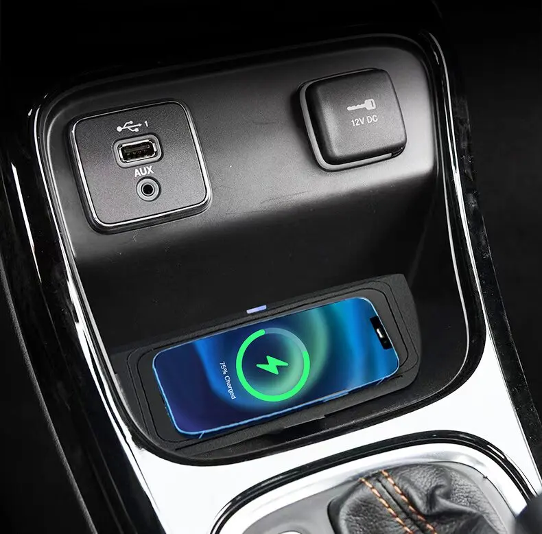 2 Din for Jeep Compass 2016-2019 Car Wireless Mobile Phone Charger Center Console Storage 18W iphone fast charge plate holder - view 4