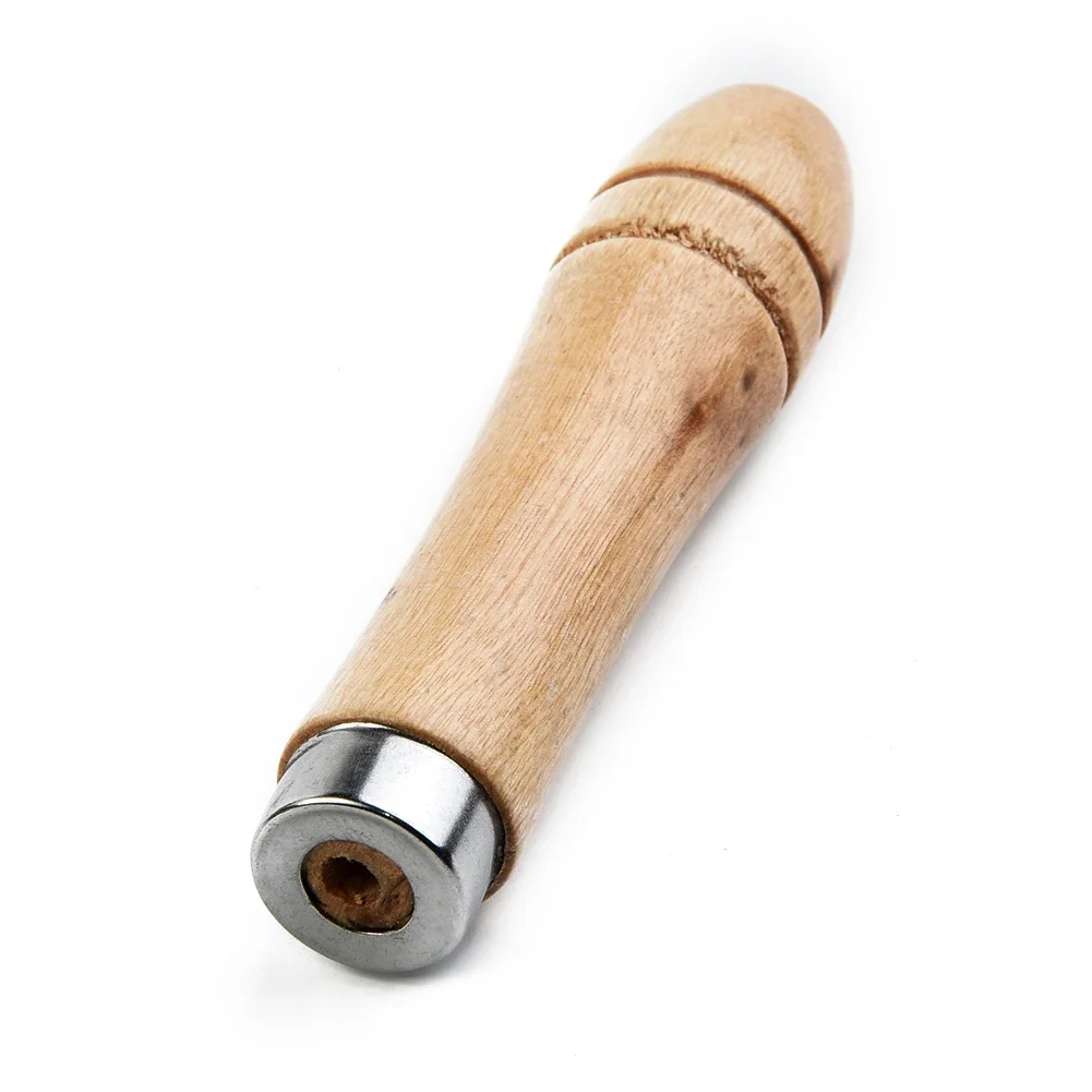 Mango de madera de repuesto para limas, 4mm de diámetro, acero pequeño, 5 piezas, Collar de Metal fuerte para herramienta de artesanía de archivos, nuevo