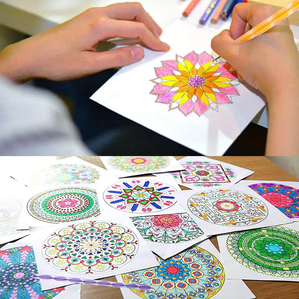 19PCS Mandala Dotting ชุดเครื่องมือปากกา Dotting เครื่องมือ Mandala ลายฉลุ Ball Stylus ถาดสีสําหรับภาพวาด Rocks วาด