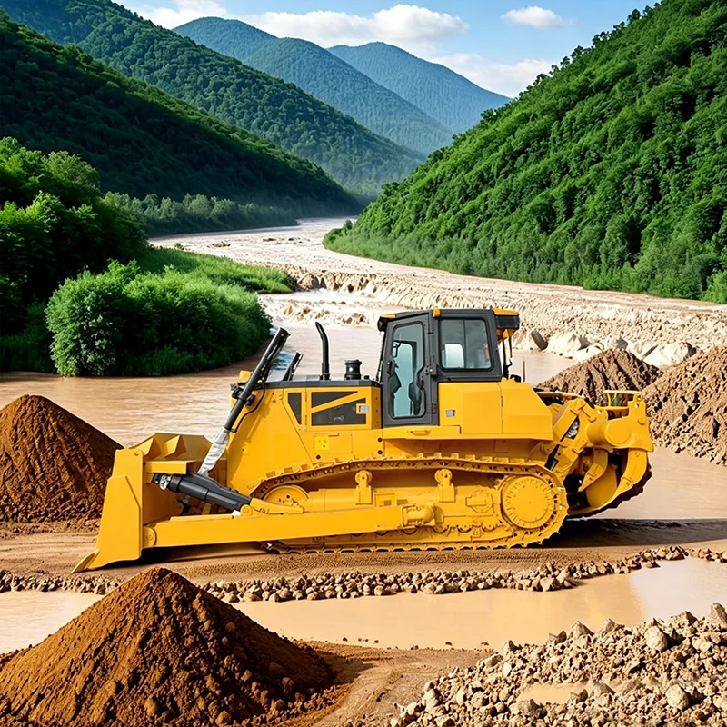 Crawler Dozer Hydraulic Bulldozer with Ripper for Breaking Hard Ground Surface