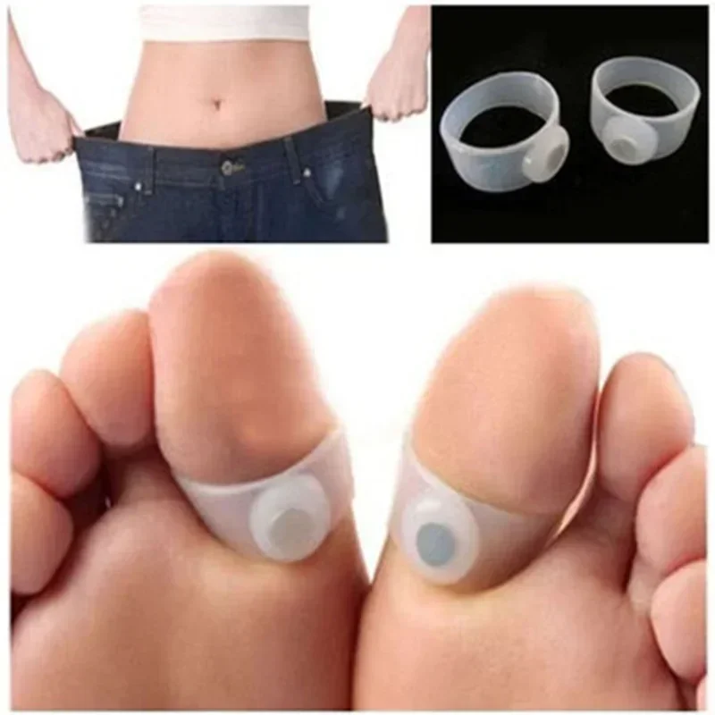 2PCS/pair Magnetic Therapy Silicone Foot Massage Magnetic Toe Rings Slimming Toe Rings Fast Body Lose Weight Burn Fat Reduce