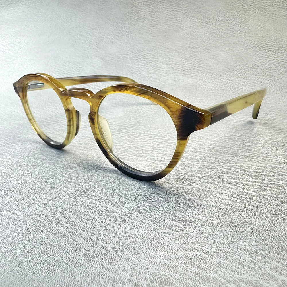 

Women's Man Glasses Frames Vintage Optical Lenses Eyeglasses Small Retro Handmade Natural Horn Prescription Eyeglass Frames