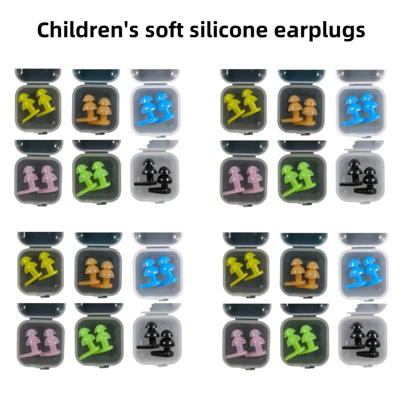 Kids Anti-Noise Soft Silicone Ear Plugs Waterproof Swimming Earplugs Sleeping Professional Soundproof Children Diving Earplugs