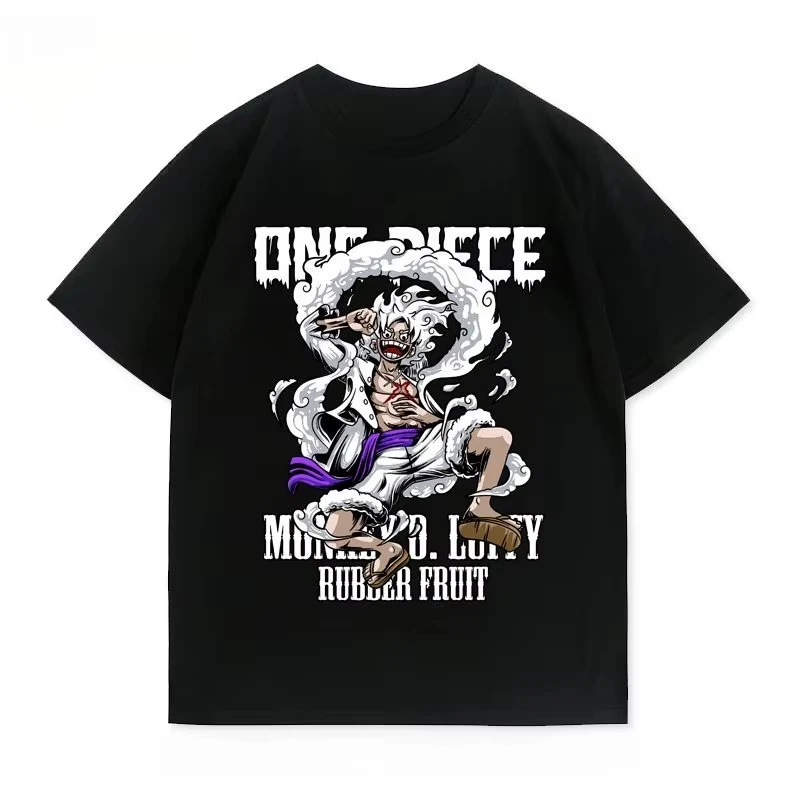 

2026 New One Piece Luffy Anime Print T-shirt Short Sleeve T-shirt Men's and Women's T-shirt Sports Fitness Men's T-shirt soft