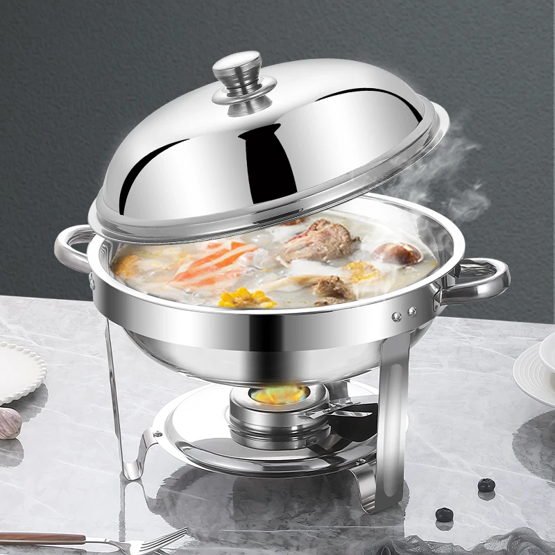 

Best-selling New Catering Stainless Steel Alcohol Hot Pot Round Stainless Steel Reliable Stainless Steel Alcohol Stove Pot