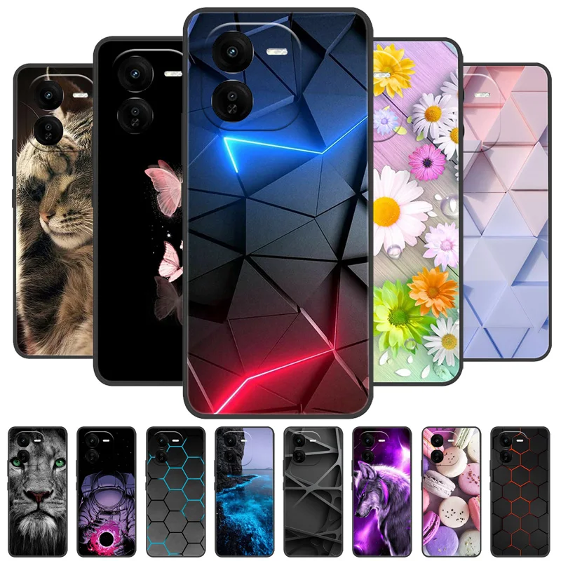 For VIVO IQOOZ9X IQOO Z9 Turbo Z9X Z9Turbo 5G Luxury Painted Phone Silicon Back Cover IQOO Z9X Cases Protective Shell Capas