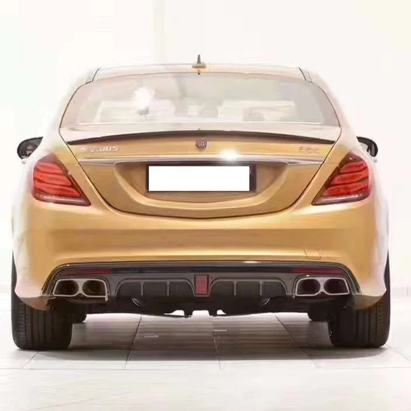 For Mercedes Benz S Class W222 2014-2017 Carbon fiber Back lip Car Rear bumper diffuse spoiler Car Accessories Body Kit
