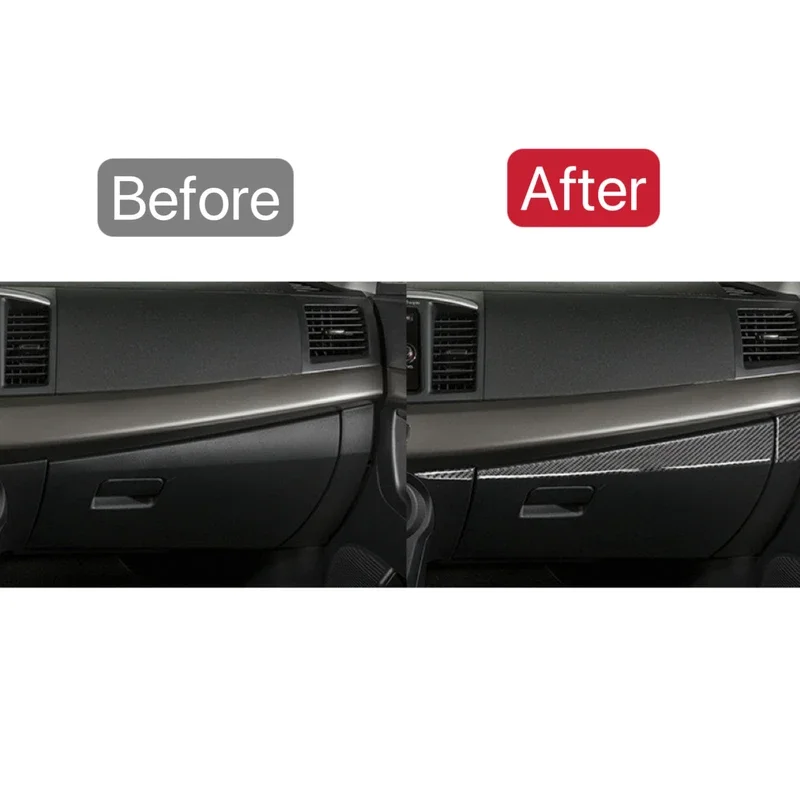Car Storage Sticker Strips Glove Box Trim Cover Carbon Fiber For Mitsubishi Lancer EVO X MR 2008-2015 Auto Car Accessories 5