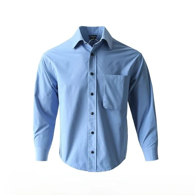 

Spring Partner Lightweight Long Sve irt ex Breathable Moisture ng Stand Fit Spring Autumn Four Square Pattern