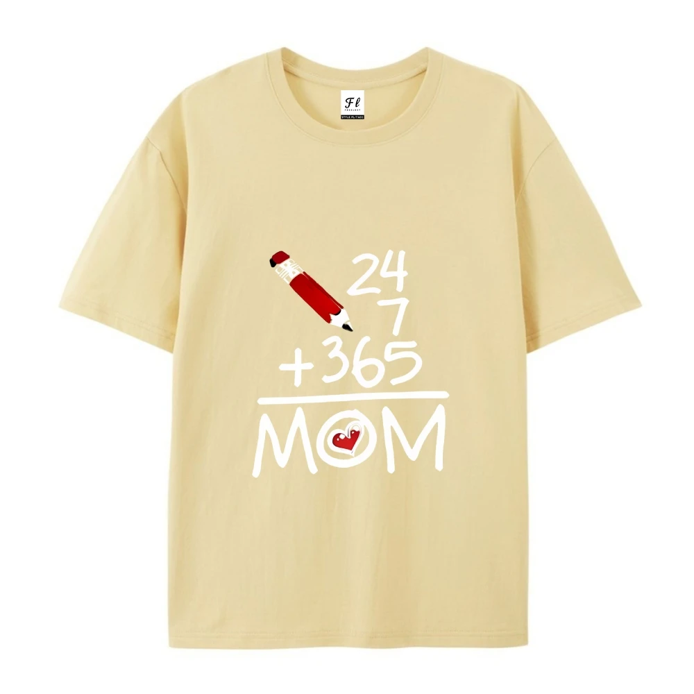 เสื้อยืดแขนสั้นคอลูกเรือวันแม่พิมพ์เสื้อลําลองสําหรับเสื้อนุ่มแฟชั่นฤดูร้อนฤดูใบไม้ผลิเสื้อผ้าสตรี