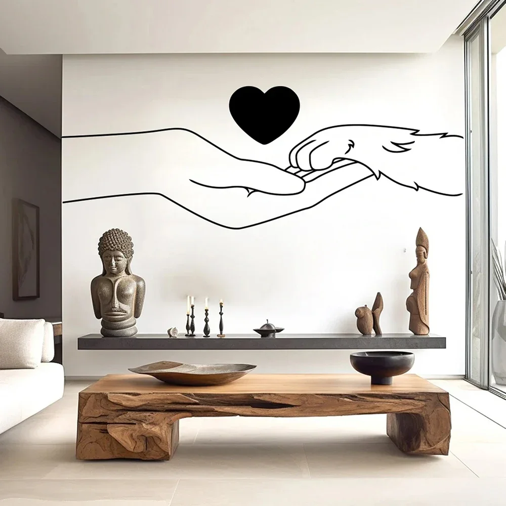 Hand and paw wall decal Pet Salon decor Dog wall art Decal Dog Lover Animals wall Sticker Dog Decals Vinyl Stickers S264