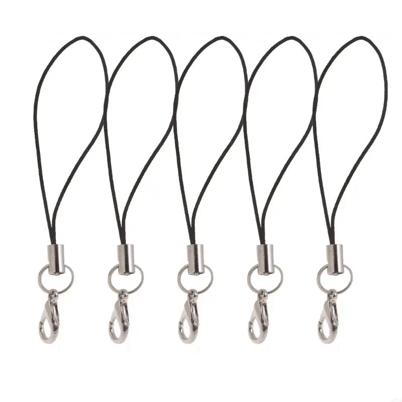 G8TA 5 штук Lanyard String для USB Wireless Learphone Kephain Universal Antiylon Nailon Lanyard Brap Black