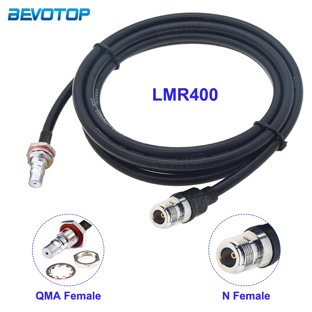 

QMA to N LMR400 Cable QMA Female Bulkhead to N Male/N Female Connector 50-7 50 Ohm Low Loss LMR-400 Cable RF Coaxial Jumper