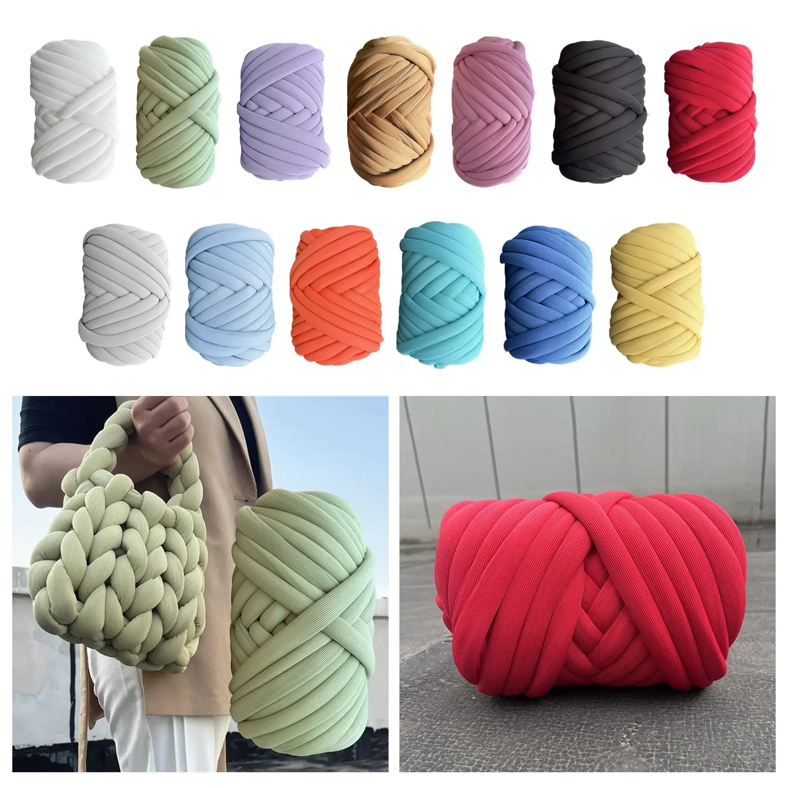 1000G Chunky Yarn Jumbo Washable Soft Tubular Yarn for Cushion