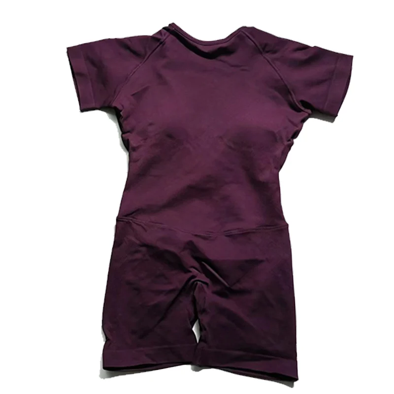 Impact Kurzarm Einteiler Jumpsuit Atmungsaktiv Schnelltrocknend Lauf-Workout-Tights Gym-Anzug Nahtlose Sportanzüge Trainingsanzüge – Detail 7
