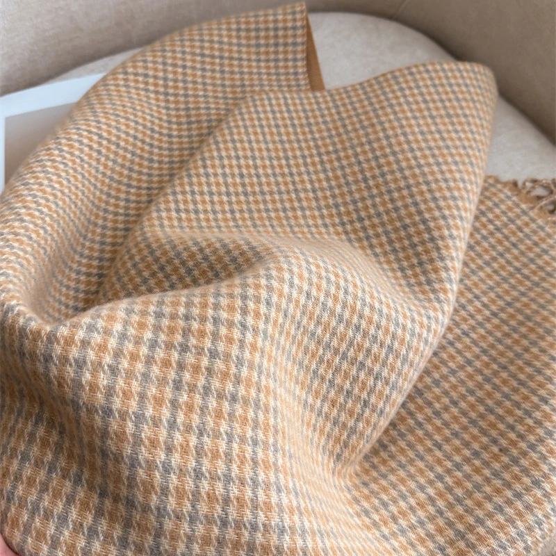 النساء الفاخرة العلامة التجارية الشتاء وشاح كلاسيكي شعرية الباشمينا وشاح لينة فولارد الإناث أوشحة كشميرية شال شالات يلتف Foulard #5