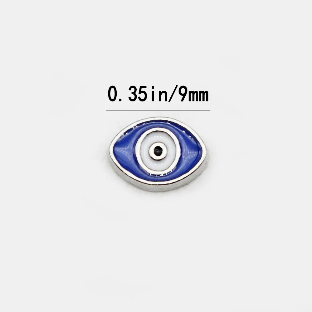 Hot Selling 20pcs Evil Eyes Floating Charms Living Glass Memory Lockets Bracelet Pendants Diy Jewelry Accessory