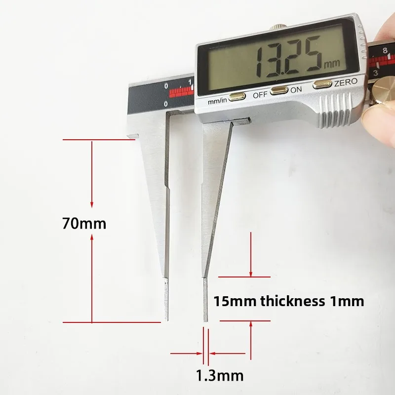 Digital Vernier caliper long jaw thin deep step Outside diameter Slender pointed flat thin narrow groove 0-300mm Claw length 70