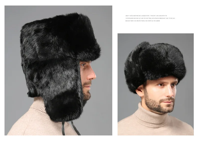 Warm Russian Ushanka Bomber Hat for Men And Women with Faux Fox Fur Ear Flap Trapper Cap Winter Ski Snow Cold Weather Headwear