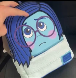 Anime Loungefly Disney Pixar Inside Out Sadness Cosplay Mini-Rucksack Women'S Casual Bag Children'S Schoolbag Student Gift