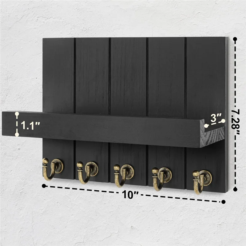 ABRS-Key Storage Hook Storage Hanger Home Entrance Storage Hooks Home Storage Racks Black